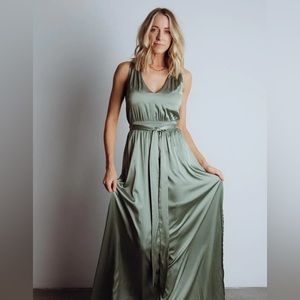 Roma Satin Maxi Dress - Baltic Born, Large